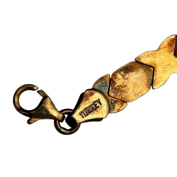 Brilliance Hugs Kisses XO Gold over 925 Sterling Silver Bracelet 8" Fine Jewelry - Picture 4 of 16